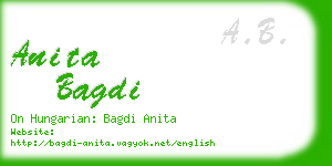 anita bagdi business card